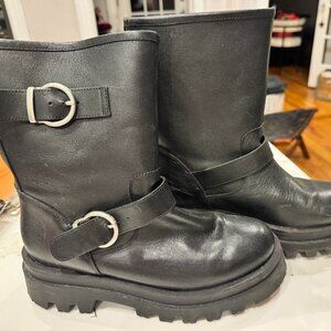 Black Anthropologie Maeve Biker Boots - Barely Worn - Sixe 39